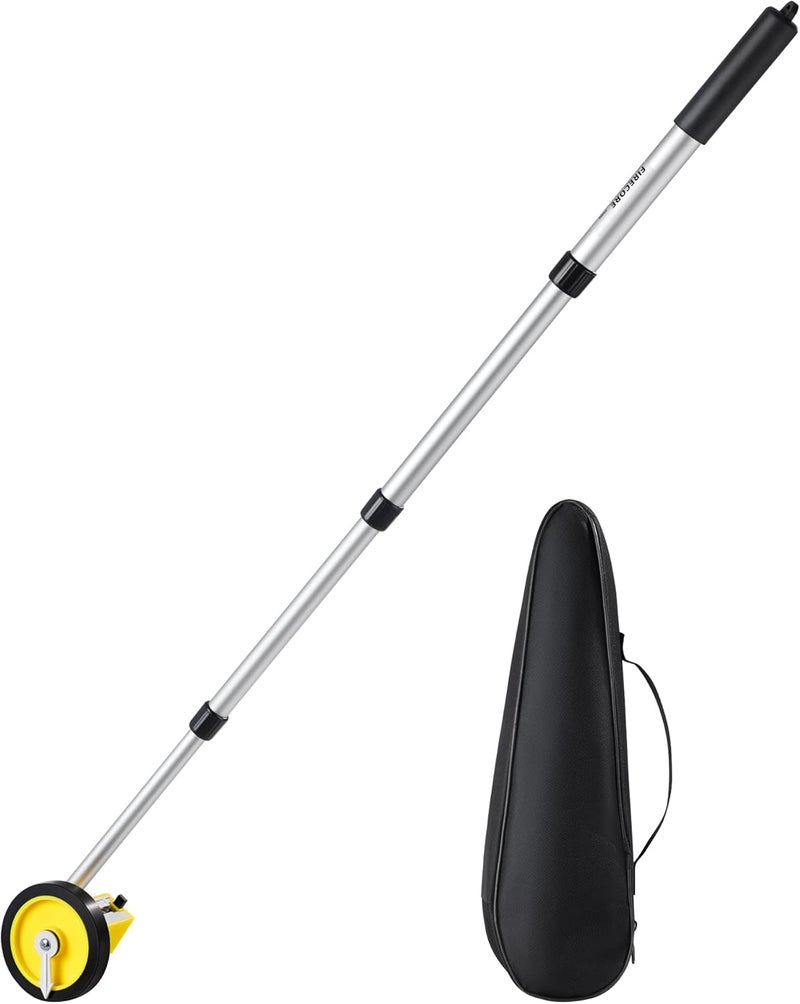 Firecore Measuring Wheel in Feet, Walking Distance Measuring Wheel for Construction Yard Landscaping, Aluminum Telescoping Handle with Carry Bag, Roller Counter Measure Range 0-999 ft - Image 1